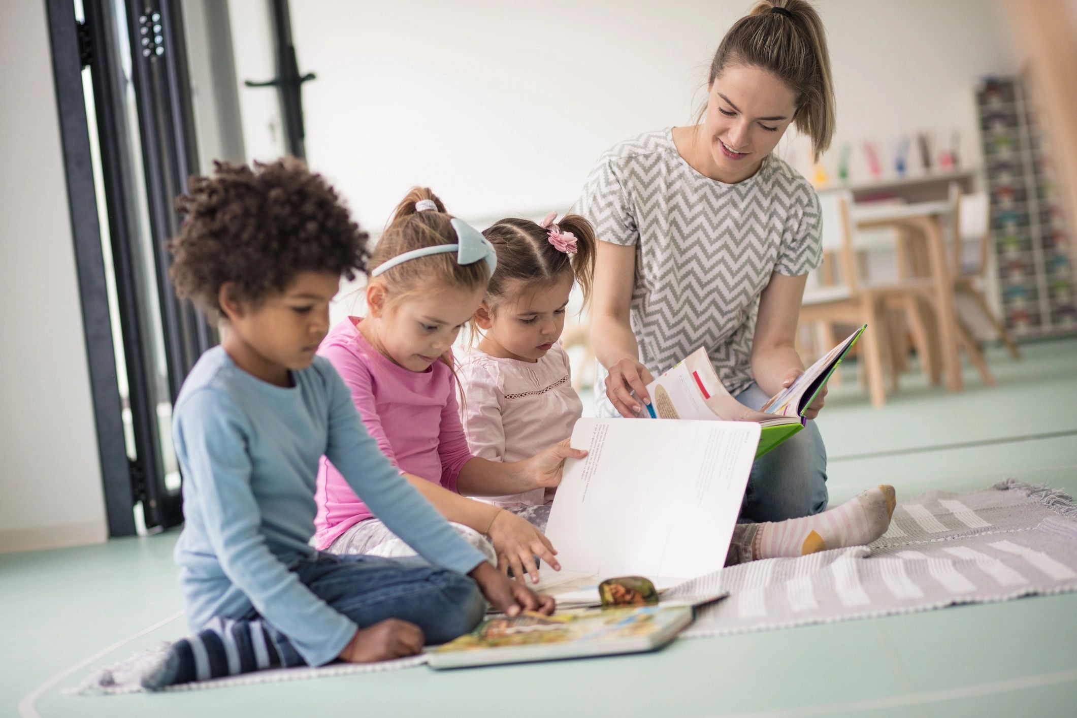 Children learning together in preschool