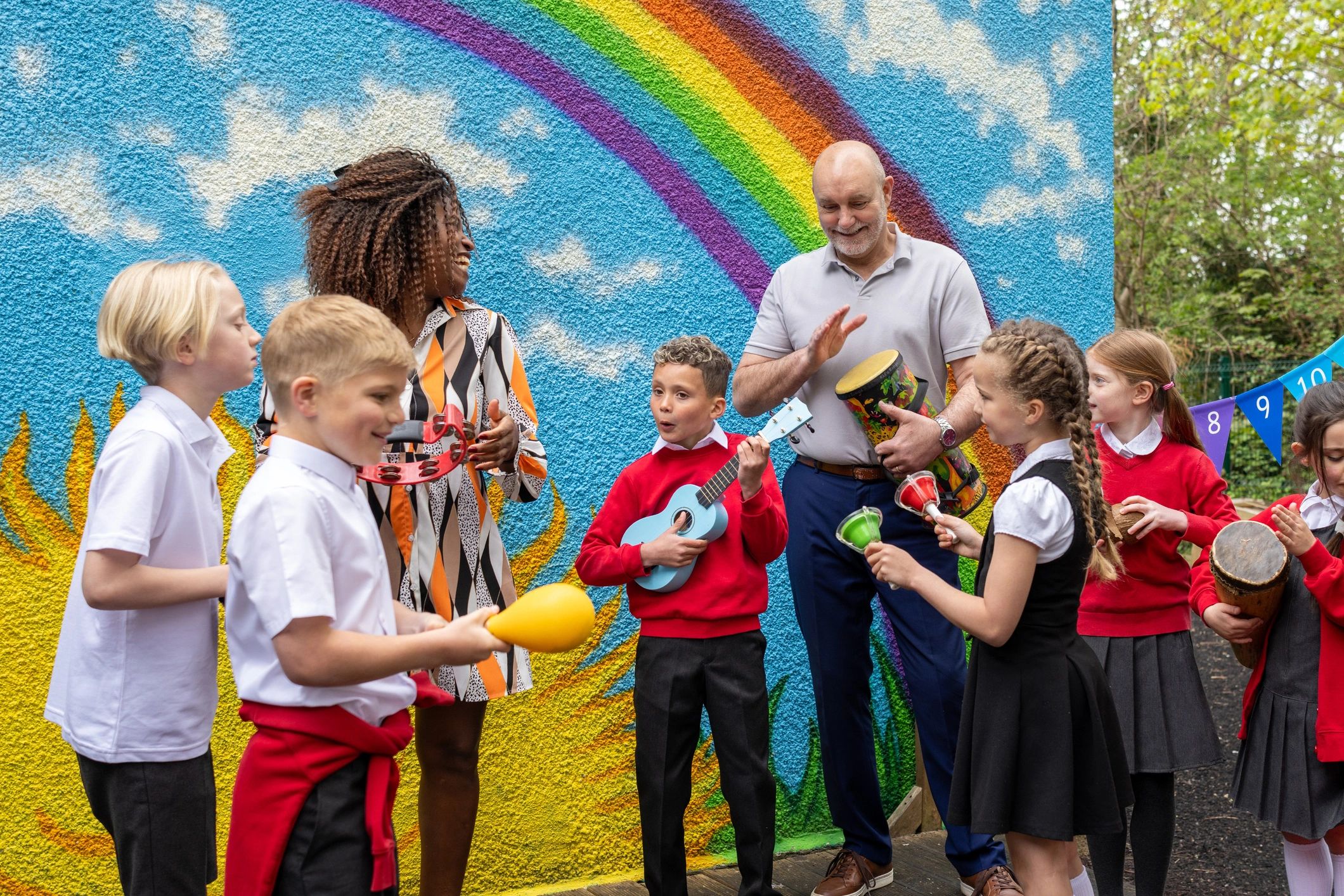 Children enjoying outdoor play and group activities
